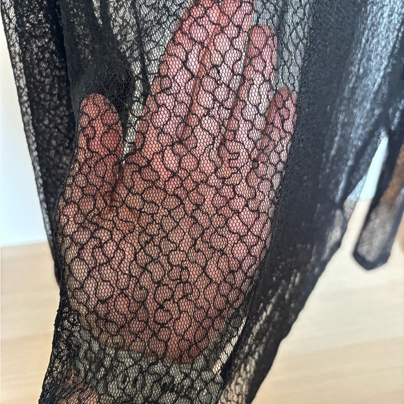 Wildfang Sheer Black Lace Blouse - Picture 3 of 6